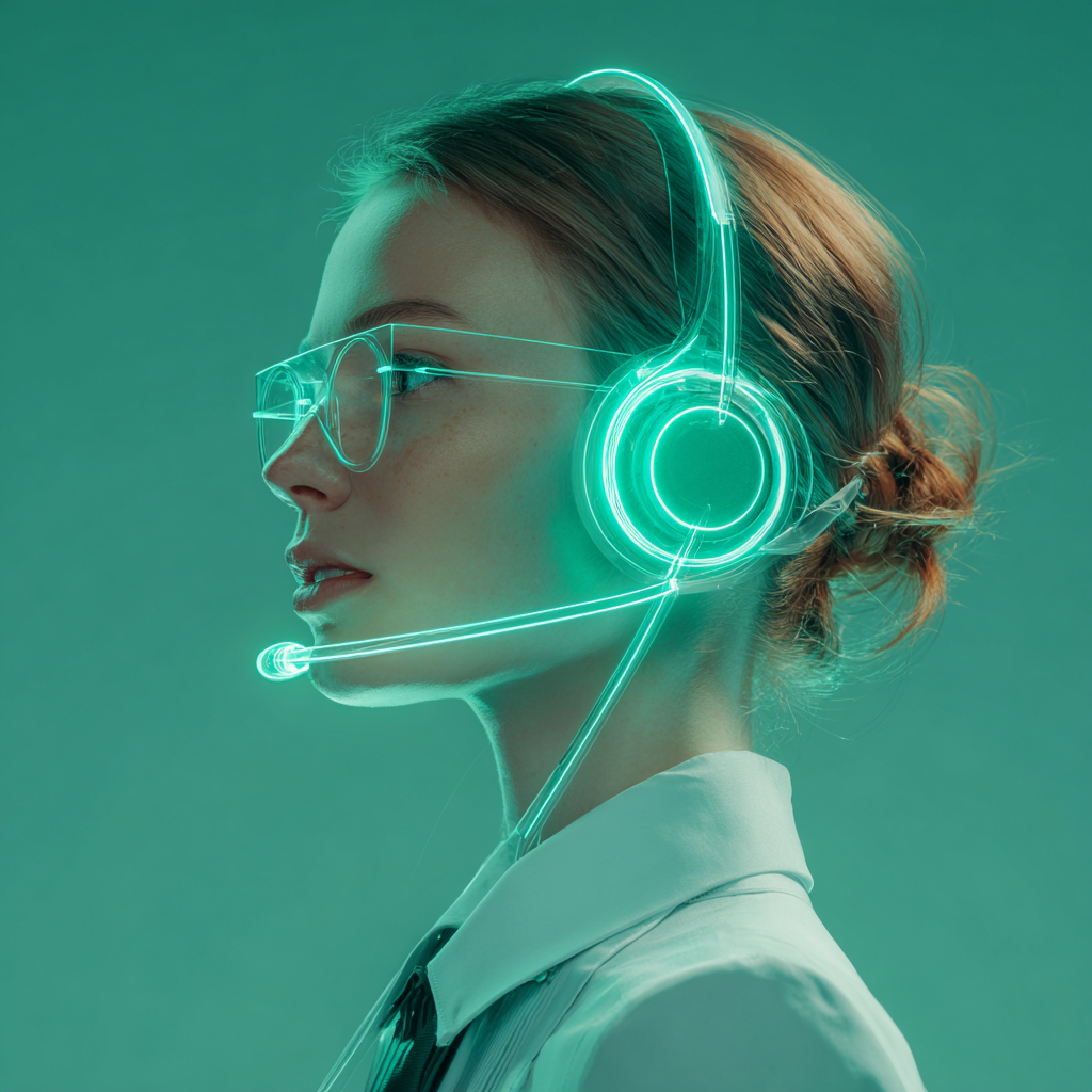 Atendente virtual com headset
